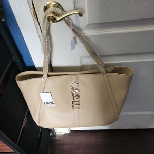 Just Cavalli Beige Leather Tote